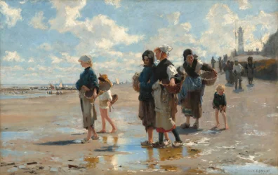 Afsted til fiskeriet på vej ud for at fiske, 1878.
