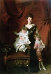 Fru William Marshall Cazalet og to af hendes børn, Edward og Victor, 1900