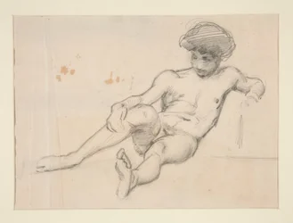 Liggende nøgen figur