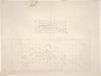 Studier til to klassiske mandlige figurer, der hopper, 1919-1920.