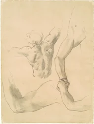 Studier til to klassiske mandsfigurer, der brydes, 1919-1920.