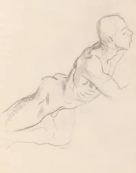 Studie af Eros for Eros og Psyke, reliefdekoration, Rotunda, Museum of Fine Arts, Boston