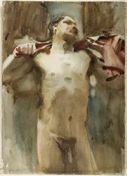 Studie af en mandlig nøgenfigur