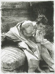 Studie af en siddende ung mand, 1895