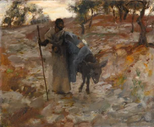 Flugten til Egypten, ca. 1877-79 (olie på lærred)