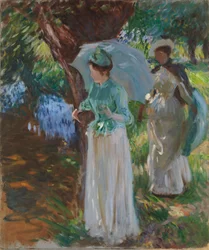 To piger med parasoller, 1888