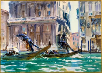 Udsigt over Canal Grande i Venedig, akvarel af John Singer Sargent (1856-1925), omkring 1906, Paris, Musée du Petit Palais - også kaldet «På kanalen»