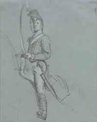 En husarofficer til hest, 1812.
