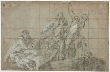 Rescue Group, 177778 (sort kridt forhøjet med hvidt på papir)