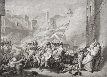 Major Peirsons død i St. Helier, der gentog Jersey fra det franske, 8. januar 1781, fra `Illustrationer af engelsk og skotsk historie