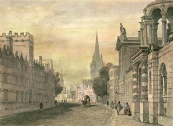 The High Street, Oxford, graveret af G. Hollis, 1835