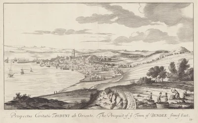 Et billede af Dundee, Angus, Skotland, tegnet i 1693