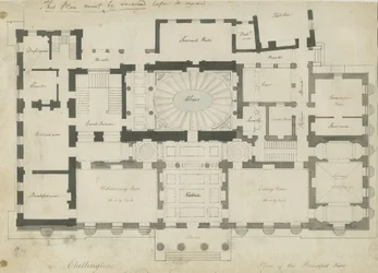 Chillington Hall: pen and pencil drawing, nd [1789] dani