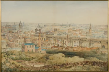 Newcastle upon Tyne fra Windmill Hills, Gateshead, 1887 (blyant og wc på papir)