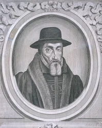 Ovalt portræt af John Foxe, c1570, c1700