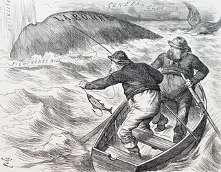Tegneserie af John Tenniel, en engelsk illustrator, grafisk humorist og politisk tegneserieskaber. 1/1/1891 (gravering)