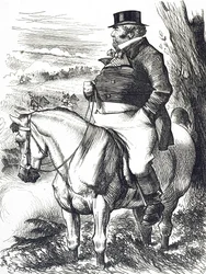 Tegnefilm, der viser John Bull, der ser efterårsmanøvrer