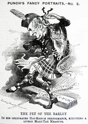 Politisk satire, der skildrer William Ewart Gladstone