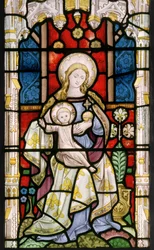 Madonna og barn, ca. 1863 (farvet glas)