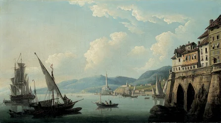 Genovas kyst med fyrtårnet