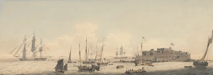 Udsigt over Castle Cornet, Guernsey, Kanaløerne, med forsendelse