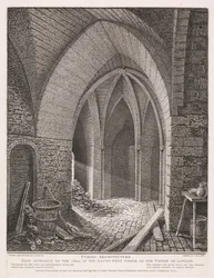 Østlig indgang til cellen i det sydvestlige tårn i Tower of London