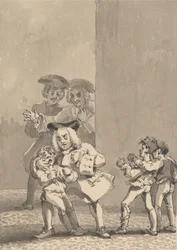 Hogarth, der er blevet fulgt af Barry og en ven, blev fanget i at støtte en dreng til at kæmpe bevidst for at fange hans frygtsomme ansigt