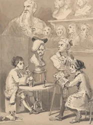 Hogarth sidder til Roubiliac for sin buste