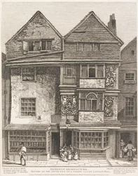Huse på sydsiden af en gade kaldet London Wall