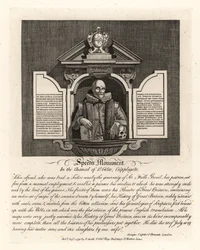 John Speeds monument i koret i St Giles, Cripplegate