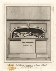 Monument til Richard Fishbourne Mercer, død 1625, i ambulatoriet i Mercers Chapel, Cheapside
