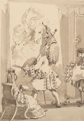 Sir James Thornhills dreng går ind i sin herres malerum for at levere bundtet og et brev i Lady Thornhills nærvær