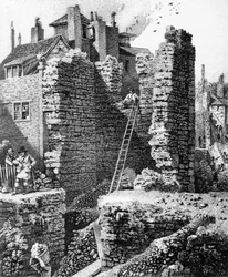 Indvendig udsigt af Watch Tower opdaget nær Ludgate Hill i 1792