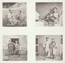 Amoy kvinder, den lille fod af en kinesisk dame, Amoy mænd, mandlig og kvindelig kostume, Amoy, ca. 1868.