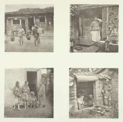Foochow Coolies, En Foochow-detektiv, tyvechefen, Beggars Living in a Tour, ca. 1868.