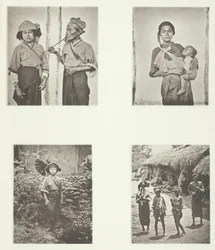 Pepohoan kvinder, måde at bære barn på, udklædning af Baksa kvinder, Lakoli, ca. 1868.