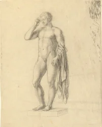 Nøgen mandsfigur (klassisk) viser venstre (?) side