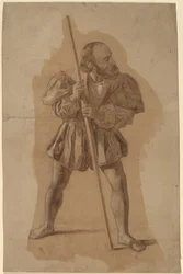 Figurkostumeundersøgelse for Columbus Mural, Washington, D.C.