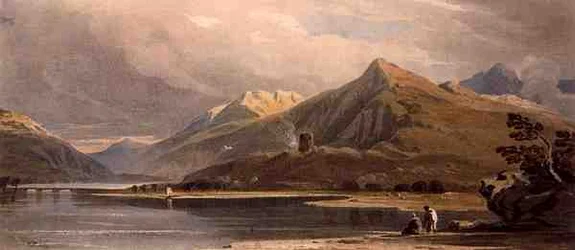 Dolbadarn Castle, North Wales (akvarel på papir)