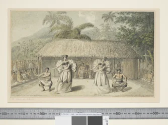 F.13 En dans i Otaheite, ca. 1773-84 (akvarel)