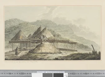 F.42 Sommer- og vinterbosteder i Kamschatka, ca. 1783-84 (akvarel)