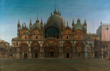 Den vestlige facade af San Marco-basilikaen, Venedig, Italien