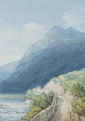 Darten ved Holne Chase, Devon (wc, pen og blæk)