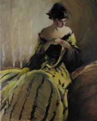 Studie i Black and Green Oil Sketch, ca. 1906.