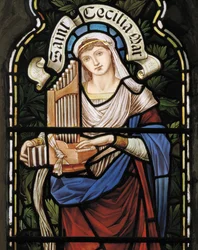 St Cecilia, Lady Chapel Window, ca. 1885 (farvet glas)