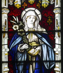 Jomfru Maria, 1898 (farvet glas)