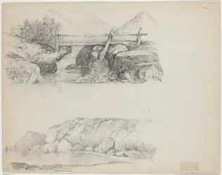 Bro over Rocky Stream [øverste verso]
