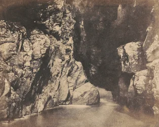 Bredderne af en pool, den rumlende bro ved Dunkeld, ca. 1853 (foto)