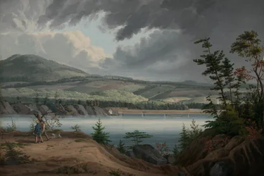Udsigt over Cohoes, ca. 1820.