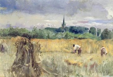 Harvest Field, Stratford-upon-Avon (olie på lærred)